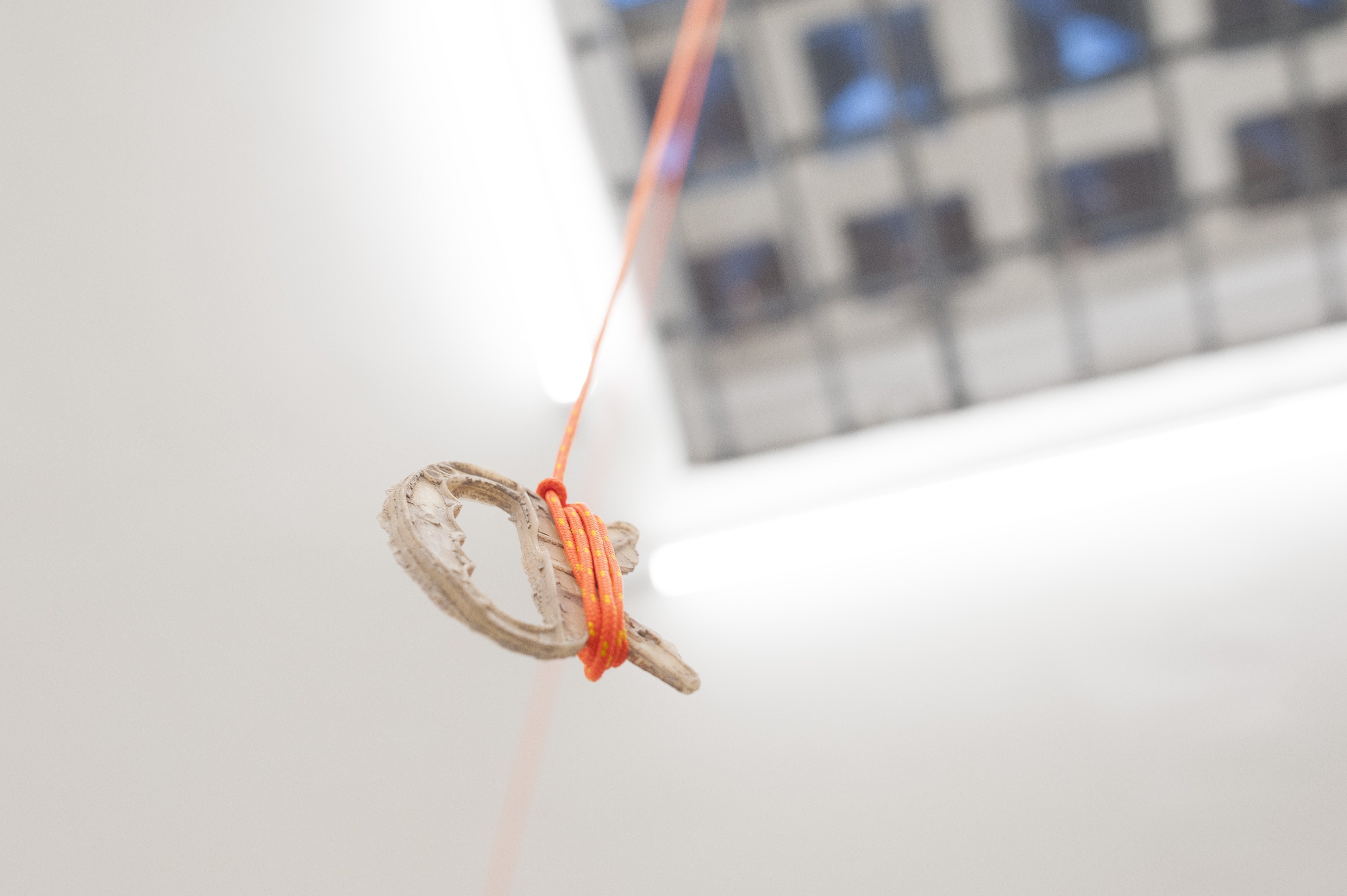 3- Decollo - installation - variable dimension - carbon, rope, wax, clay - 2019 detail 02